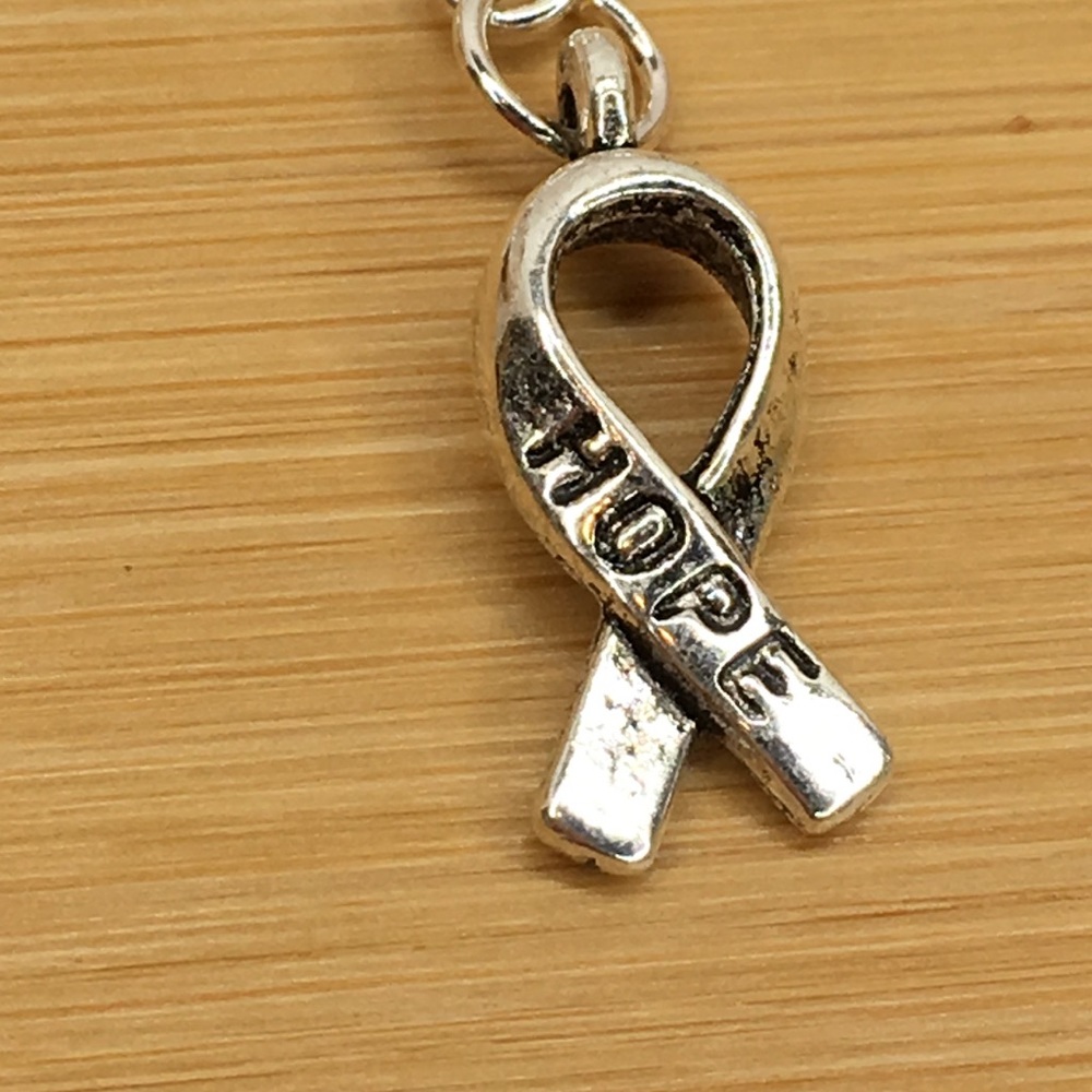 Ribbon Hope .925 Silver Hook Earrings - Picture 8 of 8